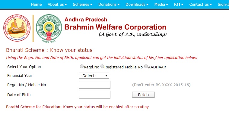 Bharati Scheme for Education Status BSE Andhra Pradesh