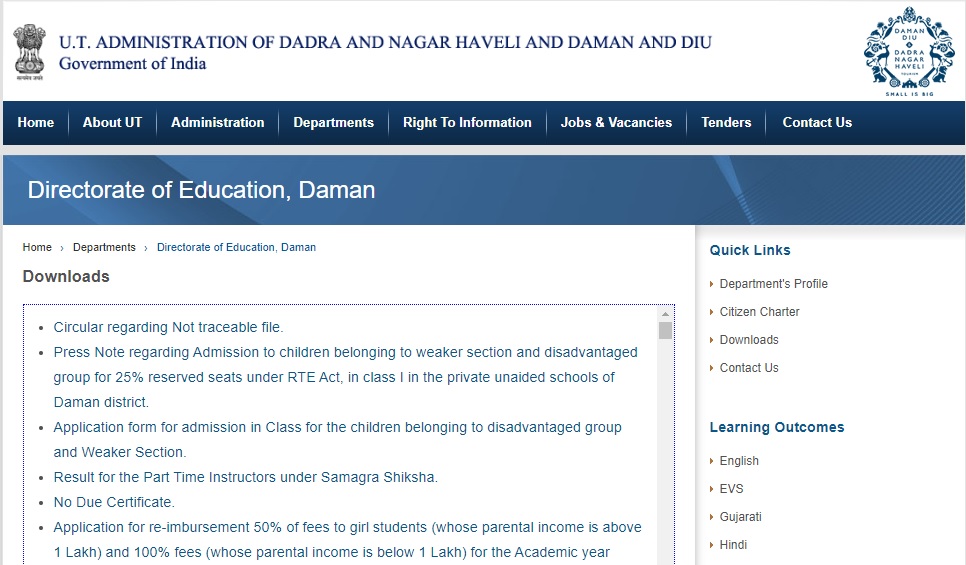 Daman and Diu Scholarship