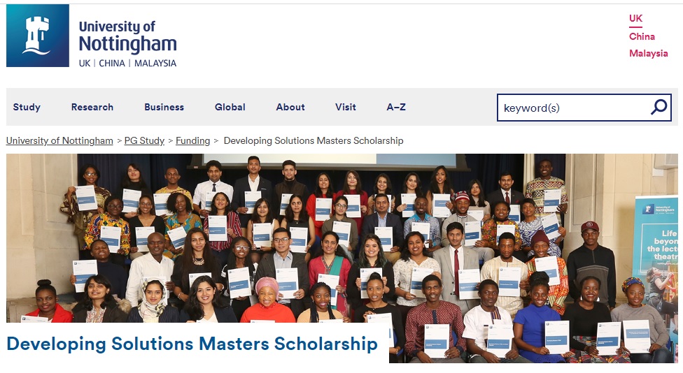 Development Solutions Masters Scholarship